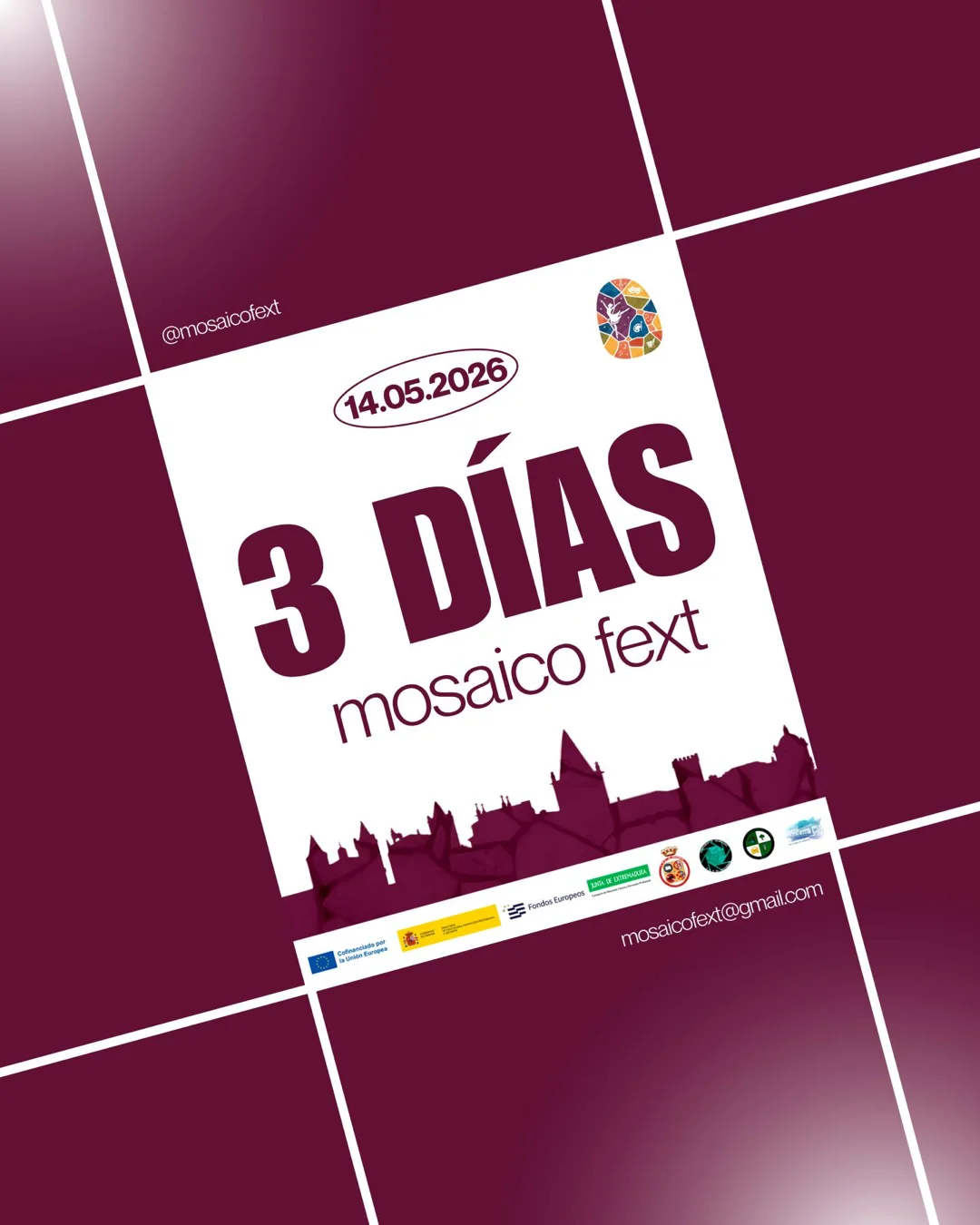 Cuenta atrás de la campaña: «3 días · mosaico fext · 14.05.2026»