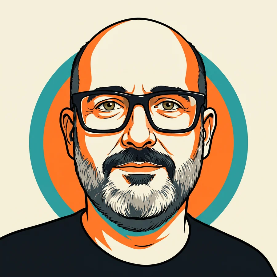 Retrato ilustrado de Raúl Gil
