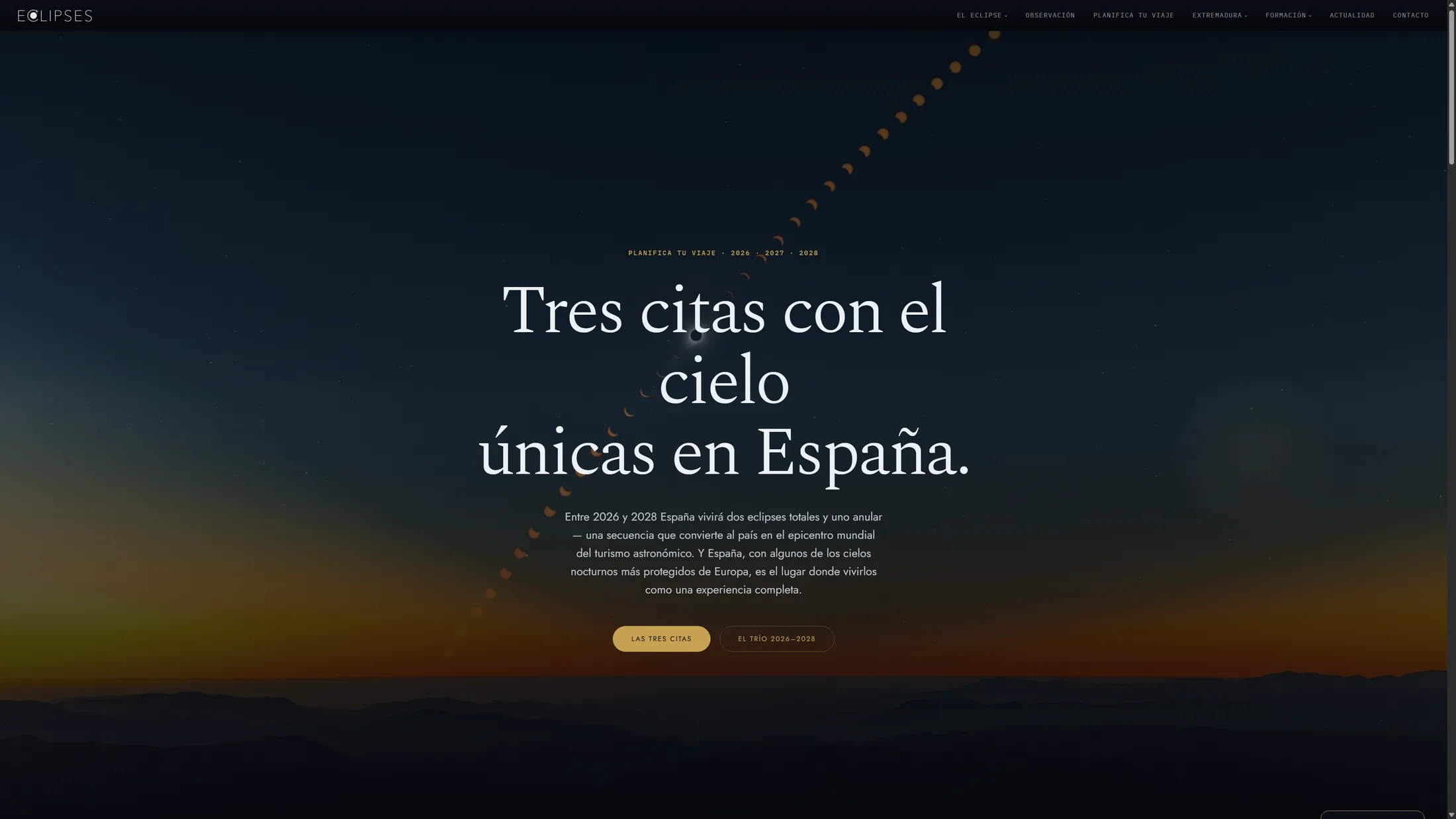 Web ECLIPSES: La tríada: tres citas con el cielo