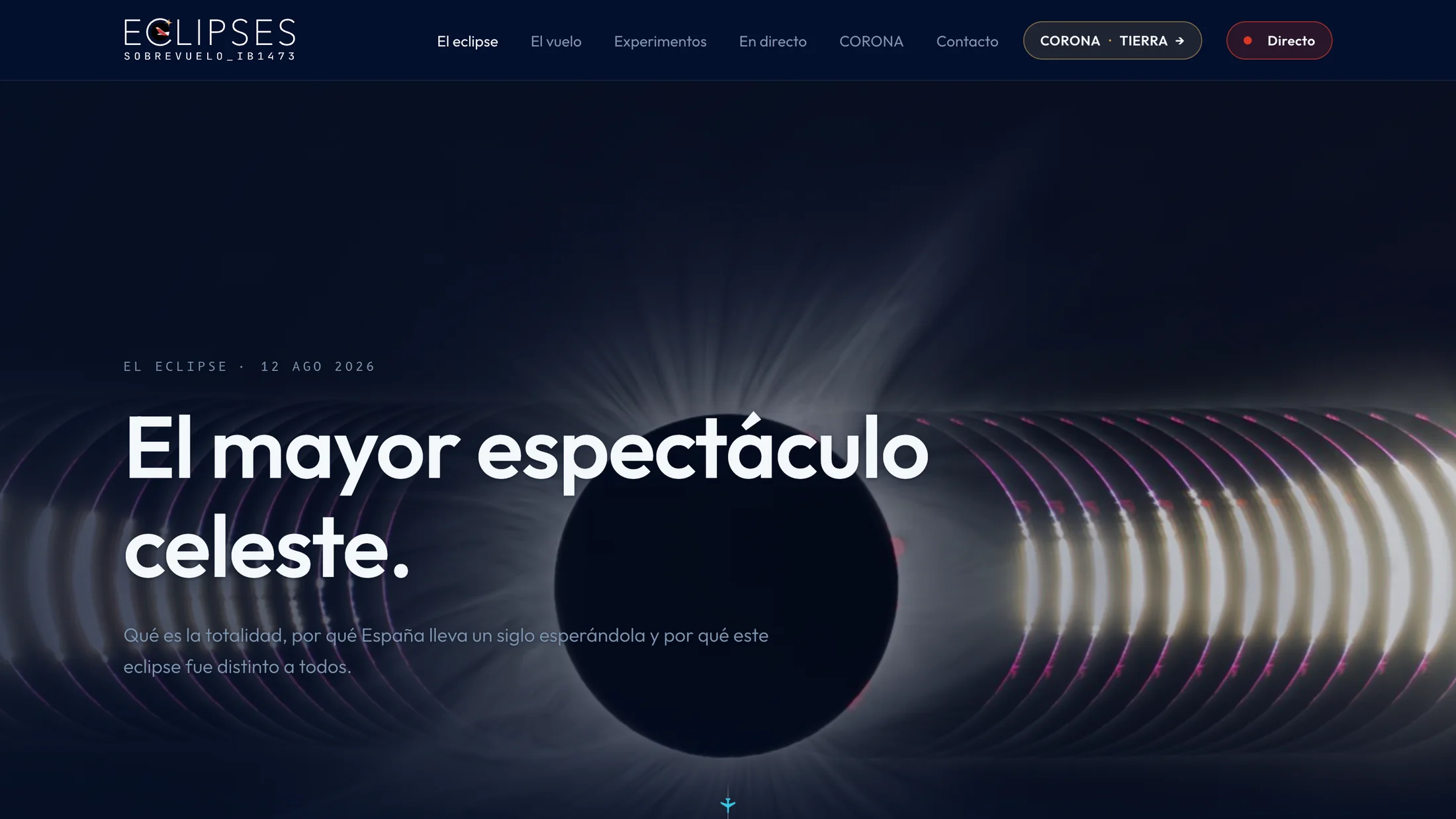 Página del eclipse